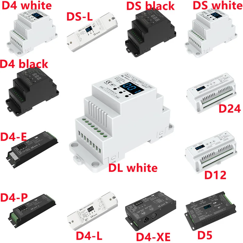 Skydance DMX Decoder Numeric D4 D4-E D4-XE D5 D12 D24 DS DS-L DMX512-SPI Decoder Controller CV Display/Din Rail/Multiple dimming