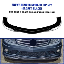 For Mercedes Benz W204 C Class Sedan C63 AMG Only 2008-2011 Front Bumper Spoiler Lip Car Lower Body Splitter Protector Blade Kit
