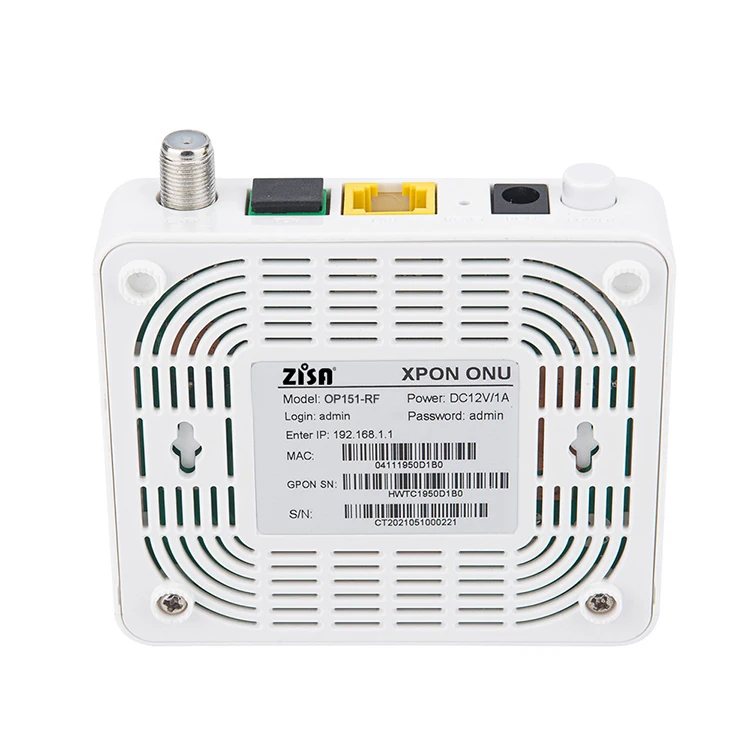 ZISA OP151-RF-C FTTH 1GE XPon ONU CATV 1 Port Gigabit Ethernet Fiber Optical Network Terminal ONT Modem CATV