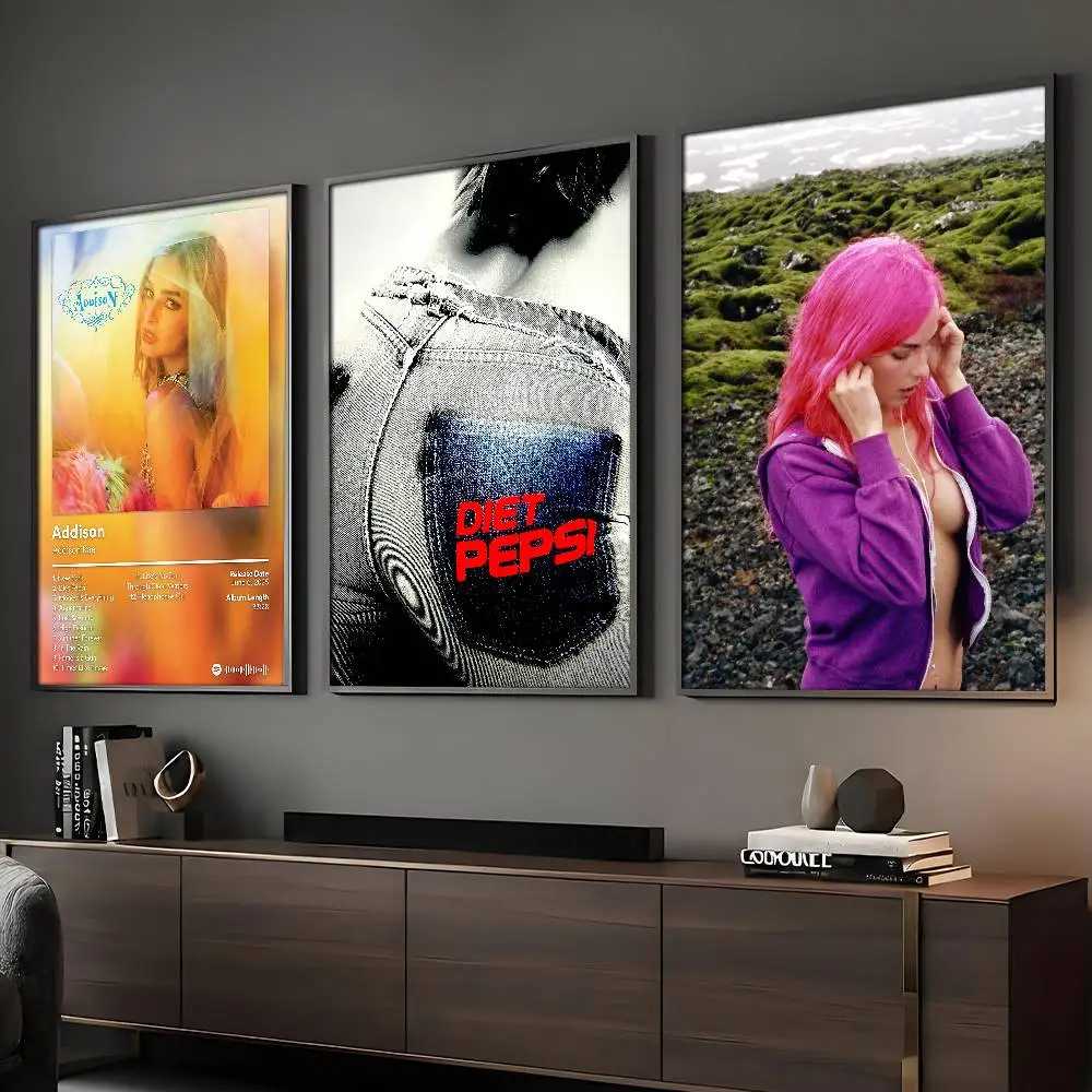 Sänger Addison Rae Poster Klebrige Wandkunst Druck Wasserdicht Zuhause Wohnzimmer Schlafzimmer Bar Ästhetisches Dekor