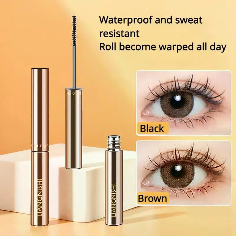 Ultra Fine Mascara Brush Curl Long Lasting Waterproof Mascara Extended Lashes Waterproof, Quick Drying and No Smudging