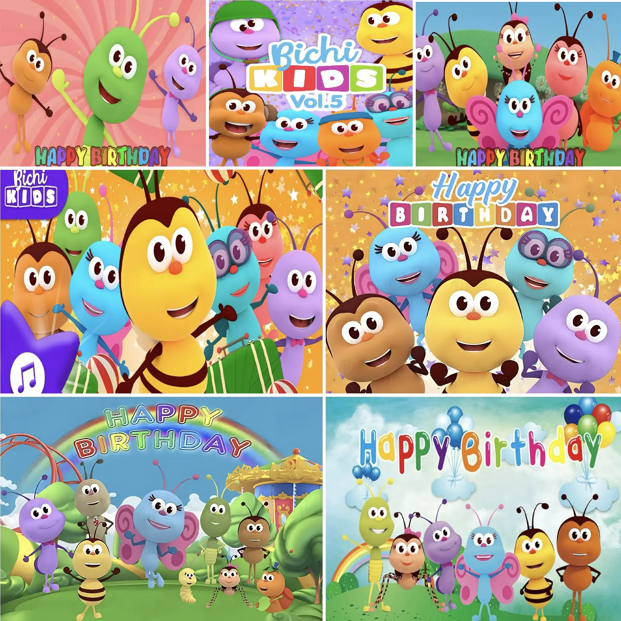 Фон для детской фотосъемки с изображением Бичи для дня рождения