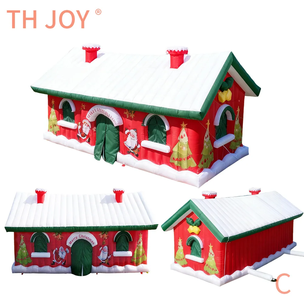 fast air ship to door, 6x4m/8x5m big inflatable Santa Grotto House Christmas House cabin tent for Christmas decoration