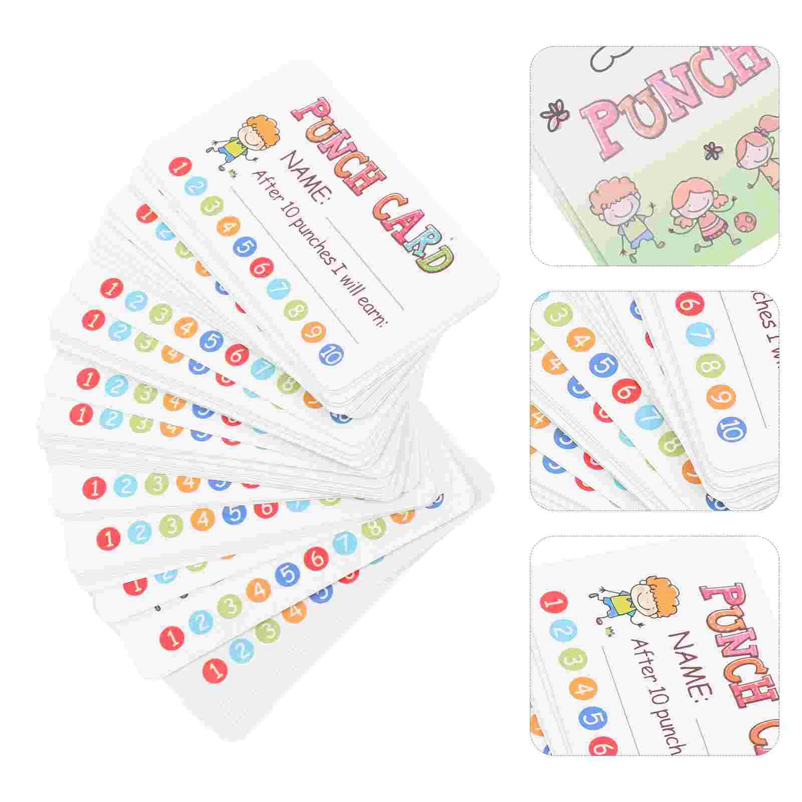 50 Pcs Name Card Children Supply Household for Kids Punch Business Cards Membership Convenient Loyalty Coated Paper Accessory