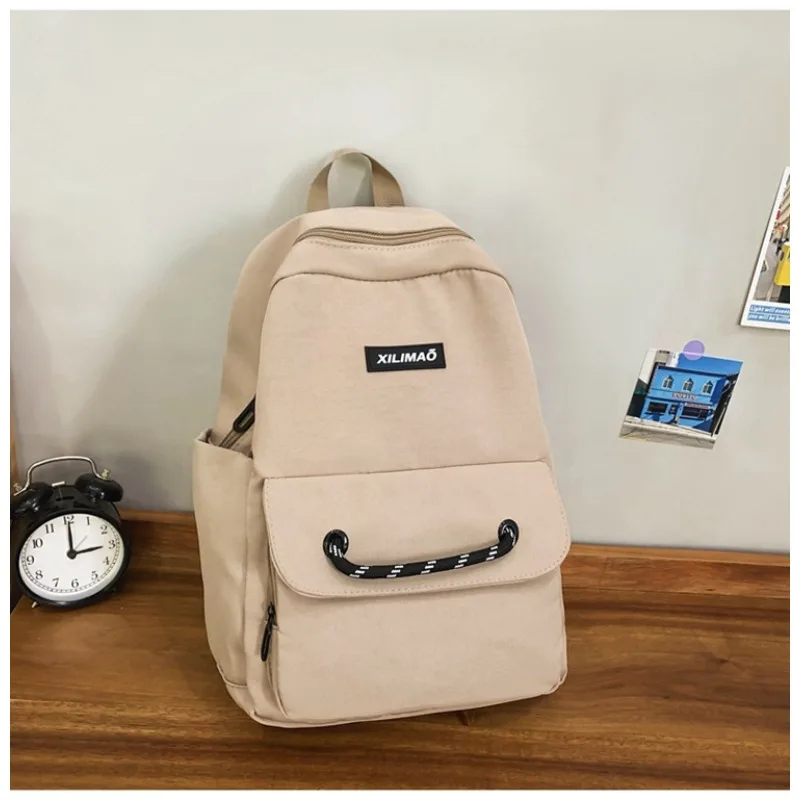 

2024 New Backpack Fashion Casual Backpack High Quality Canvas Book Bag Men and Women Hot Selling Solid Color for Students