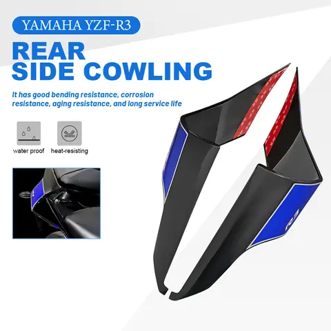 Yamaha YZF-R3 R3 용 후면 카울링 2019 2020 2021 2022 2023 오토바이 액세서리 페어링 고정 윈드 윙 다크 블루