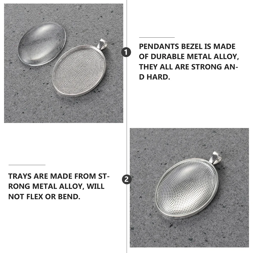 6 قطعة الوقت الأحجار الكريمة قلادة صينية البيضاوي زجاج قبة Diy بها بنفسك صنع المجوهرات قاعدة الحرفية الراتنج فارغة إعداد قلادة قاعدة #1