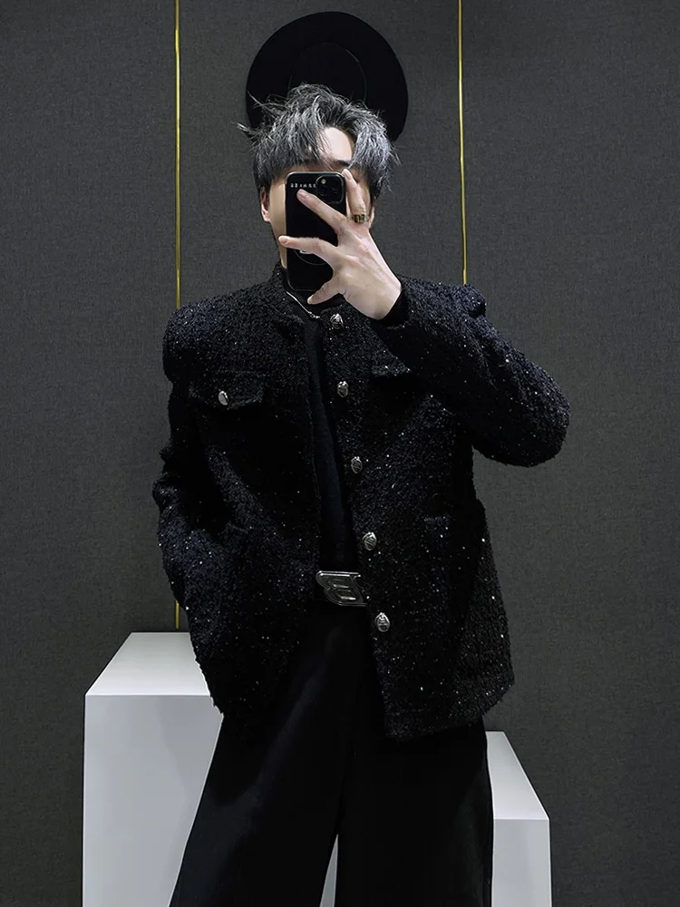 

Мужская ветровка с пеплумом и подплечниками, осенне-зимняя, свободного кроя, из полиэстера, с длинными рукавами, на одной пуговице