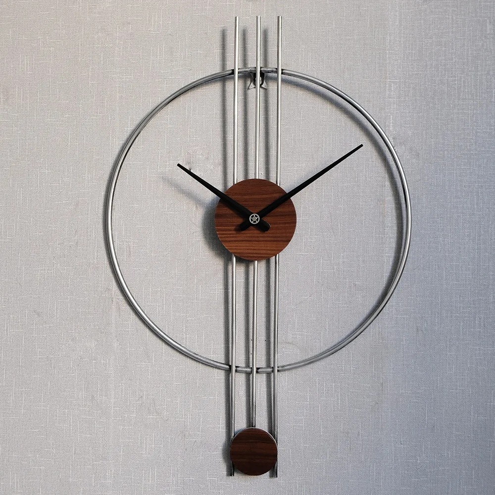 Creative minimalist wrought iron wall clock Personality art wall clock Living room dining room home decoration clock wall watch