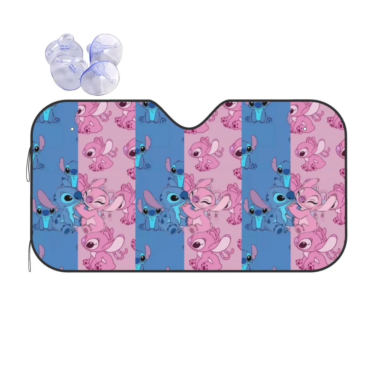 

Custom Cute Stitch And Angel Wallpaper Windshield Sunshade Folding Blocks UV Rays Sun Visor Protector