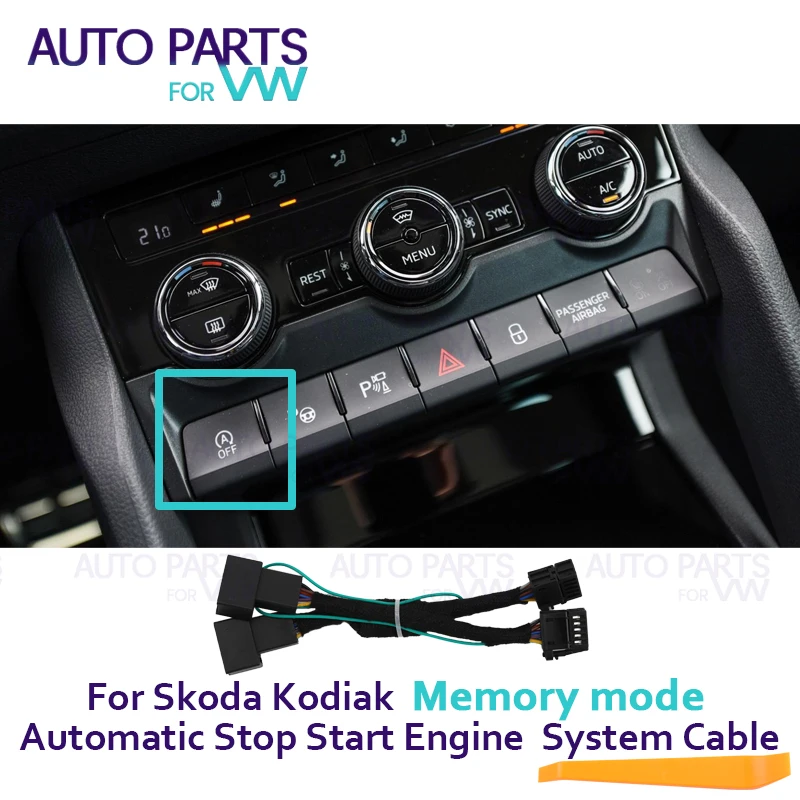 Motor Sistema Desligado Dispositivo para Skoda Kodiaq, Controle Sensor, Plug Cancelar Cabo, Modo de Memória, Parada Automática Iniciar