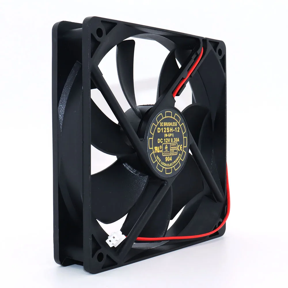 New yuelun D12SH-12 12V 0.3A 12025 12cm silent chassis power cooling fan