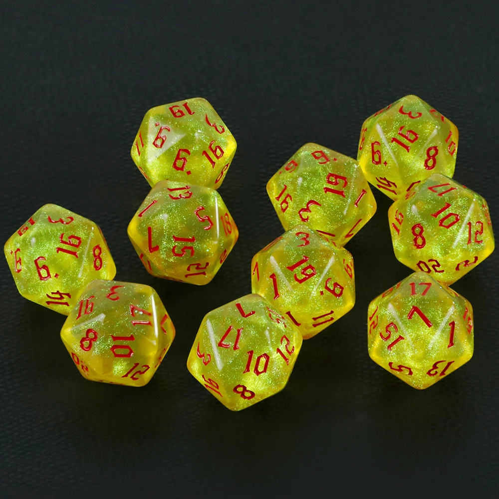 20 Sided Dice Cubes For DND NONE-TOXIC Material Fantasy Starlight Effect Amazing Retro Font Styles For RPG DND Game Accessories