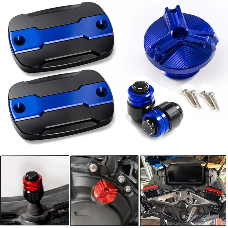 Tapa de depósito de líquido de frenos delantero y tapa de relleno, accesorios para Yamaha TMAX 530 500 560 TMax530 SX DX TECH MAX TMAX560 t-max