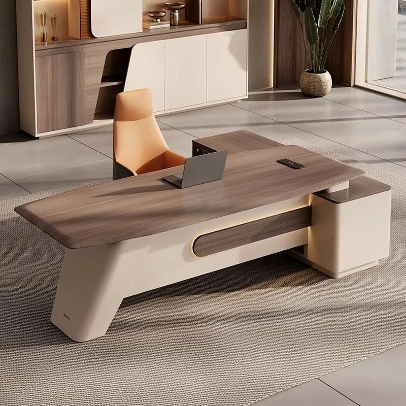 

Modern Italian Style Creative Office Furniture Functional High-end Boss Desk Lightweight CEO Desk