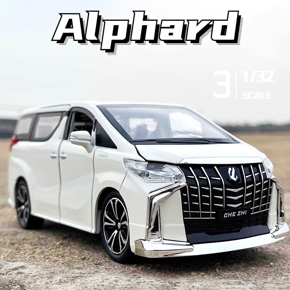 

1:32 Scale Alphard LAND CRUISER Toy Car Model Alloy Diecast Sound Light Pull Back Simulation Vehicle Models Boy Collectible Gift