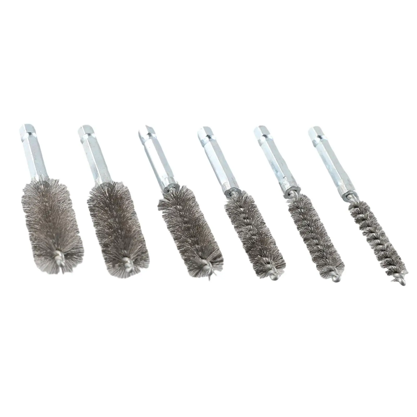 Drilling Brushes Cleaning Brush Tools Workshop Equipment 19mm 6 Sizes Cleaning Brushes Silver Stainless Steel Wire