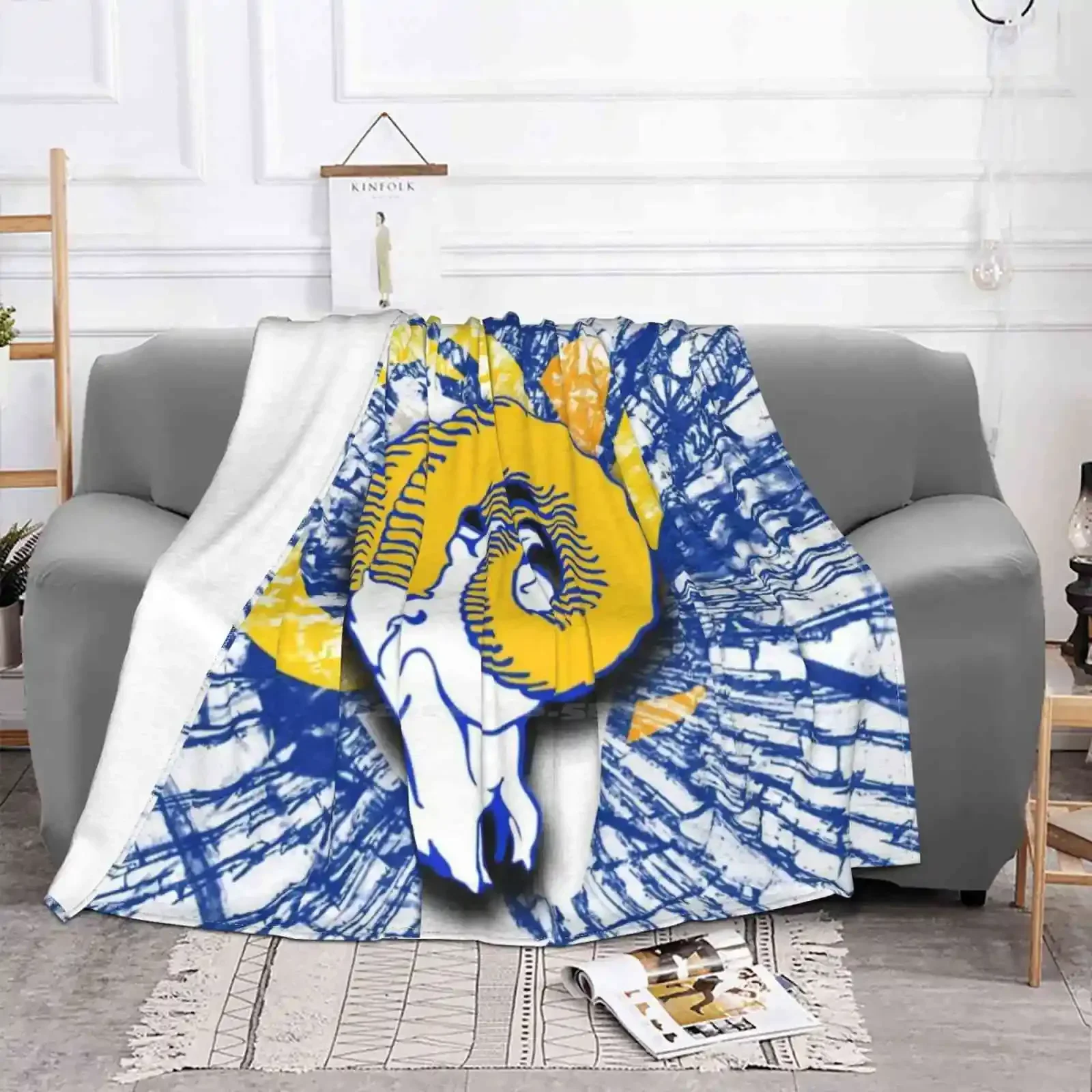 Glass From The Sky Top Quality Comfortable Bed Sofa Soft Blanket Rams Los Angeles La Rams Football Ramheart Logo