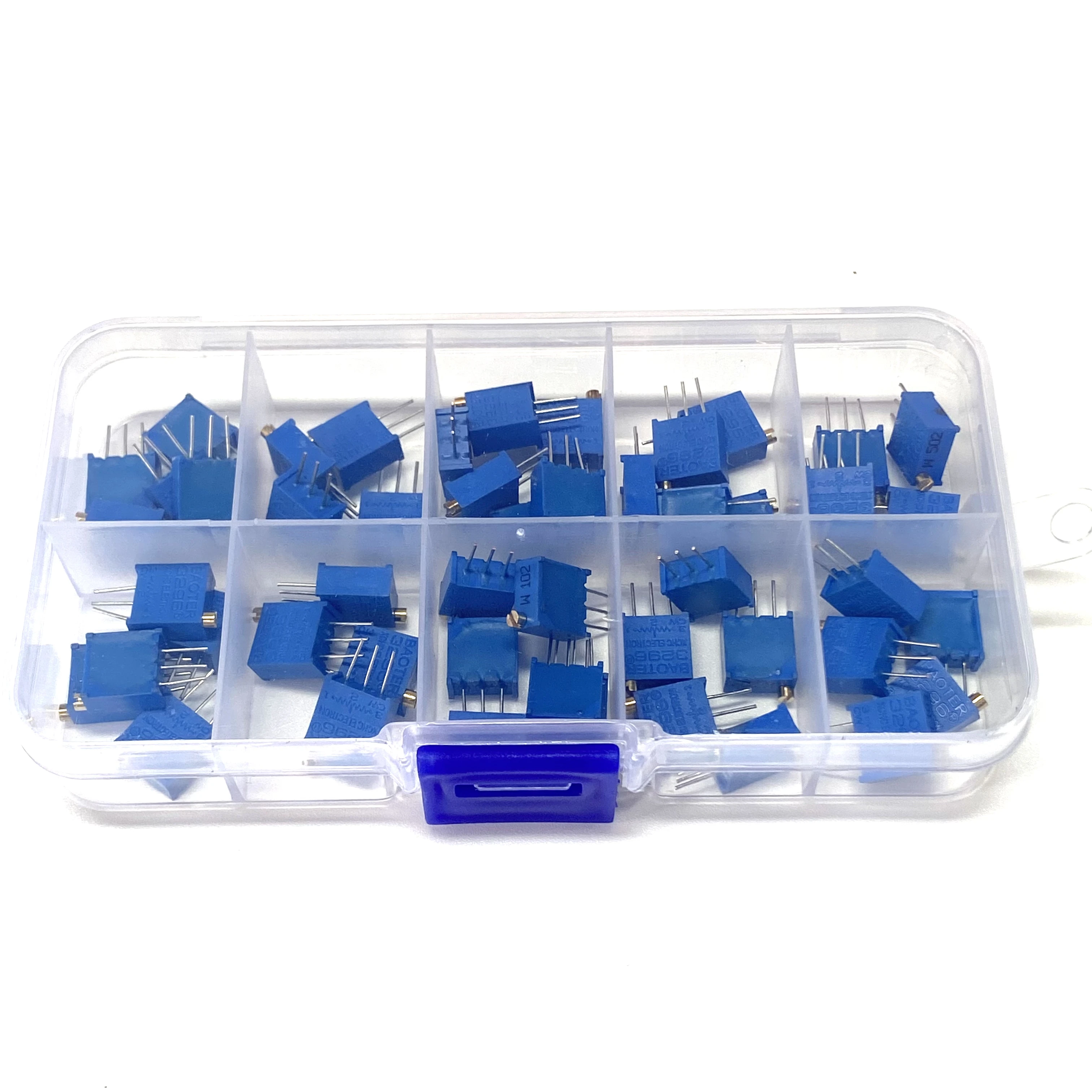 50PCS 3296W Potentiometer Adjustable Resistor  BOX 100Ohm 1K 2K 5K 10K 100K 50K 20K 500Ohm 200Ohm