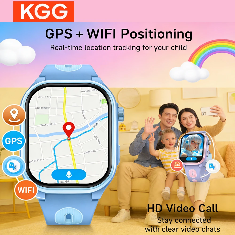 

Детские умные часы 4G с экраном 2,0 дюйма, GPS, Wi-Fi, видеозвонками, камерой, мониторингом, трекером, загрузкой приложений, водонепроницаемые, детские часы-телефон, 2+16 ГБ