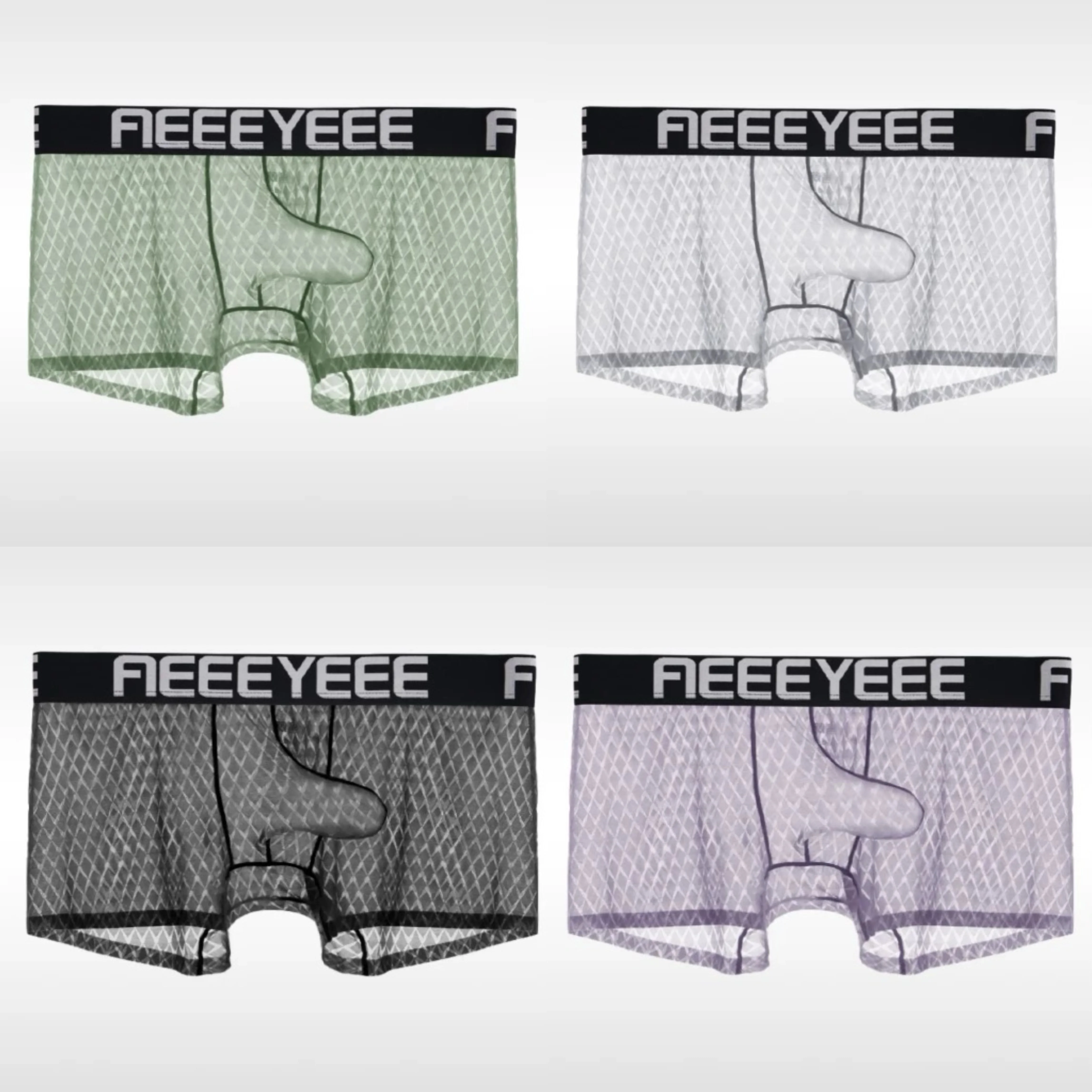 

men's Underwear Trunk boxer ultra-thin transparent ice silk low waisted youth fully transparent traceless pant Sport pants