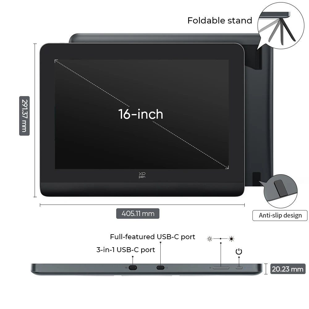 Imagem -03 - Xppen Artist Pro 16 Gen Monitor de Tablet Gráfico 16k Níveis de Pressão Desenho Caneta Display com x3 Pro Stylus Suporte Android