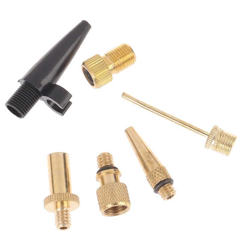 Bicycle Valve Adaptors For Road & MTB Bike Tire Pump Copper Inflator Pump Nozzle Kit Presta Schrader Valve Adapter Tube