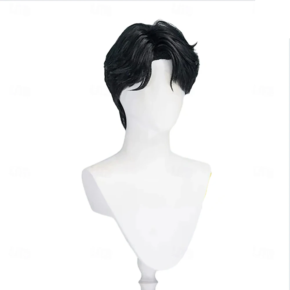 Synthetic Hair Movie Anime Korean Idol Inspired Pop Star Cosplay Wig Short Black Wig
