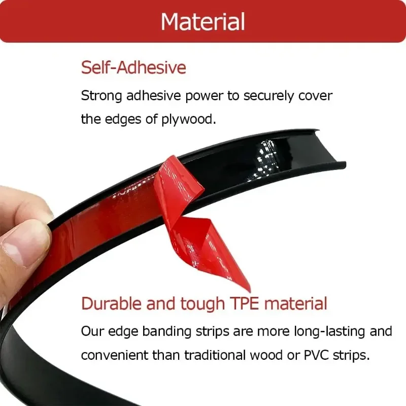 1M U Shape Edge Banding Self-Adhesive Edge Protector For Veneer Furniture Edging Trim Cabinet Table Repair Restoration