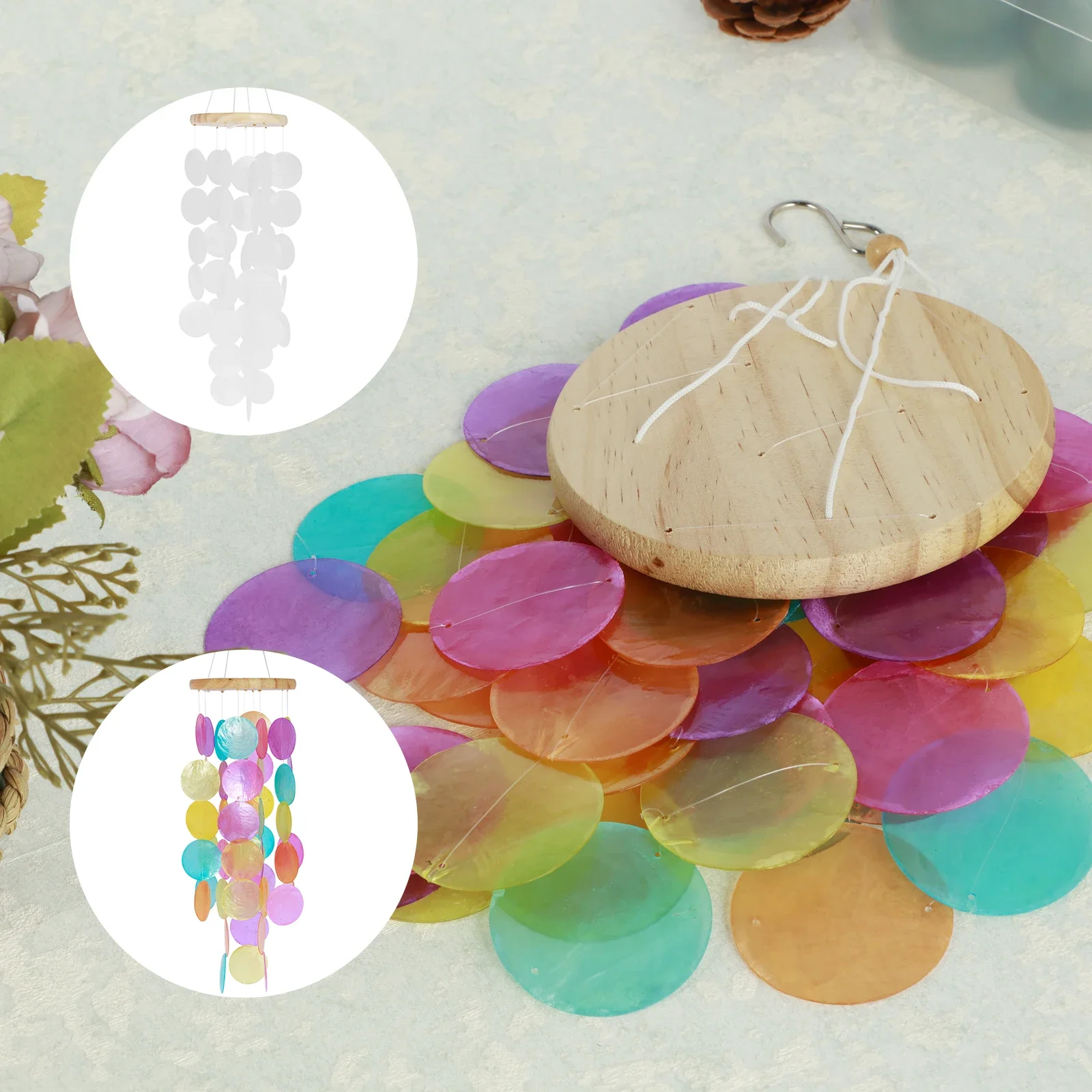 Shell Wind Chimes Handmade Seashell Wind Chimes Hanging Colorful/White Shell Wind Chimes Delicate Outdoor Wind Chimes Waterproof
