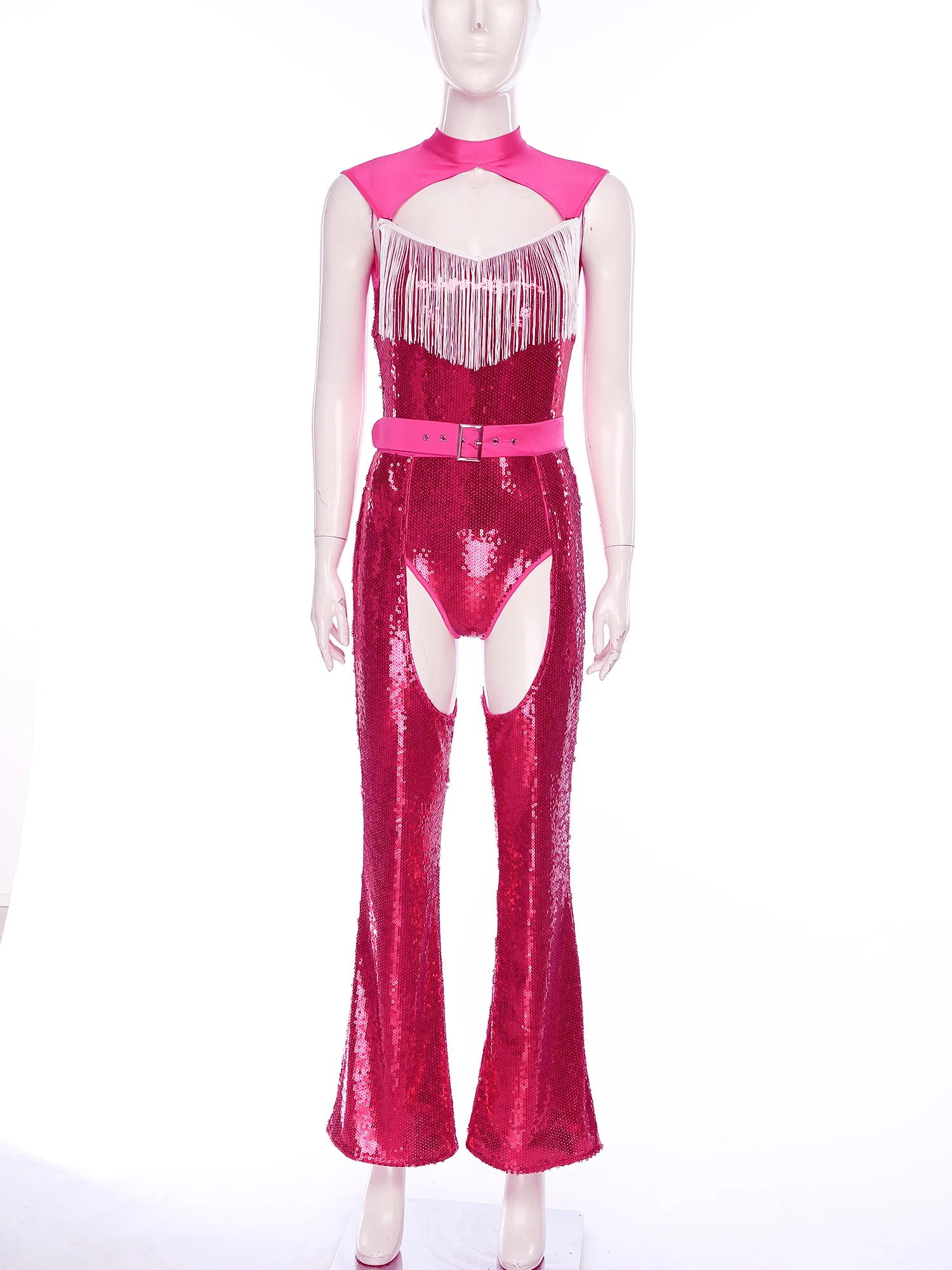 Trajes de baile de claqué de Jazz Tango brillante para mujeres adultas monos de lentejuelas con borlas y pantalones traje para fiesta Club Raves