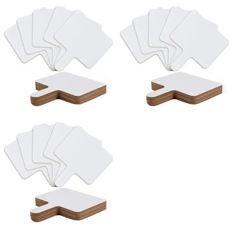 30Pcs 9.6X8inch Dry Erase Answers Paddle, Handhold Wooden White Board Double Sided Dry Erase Answer Board