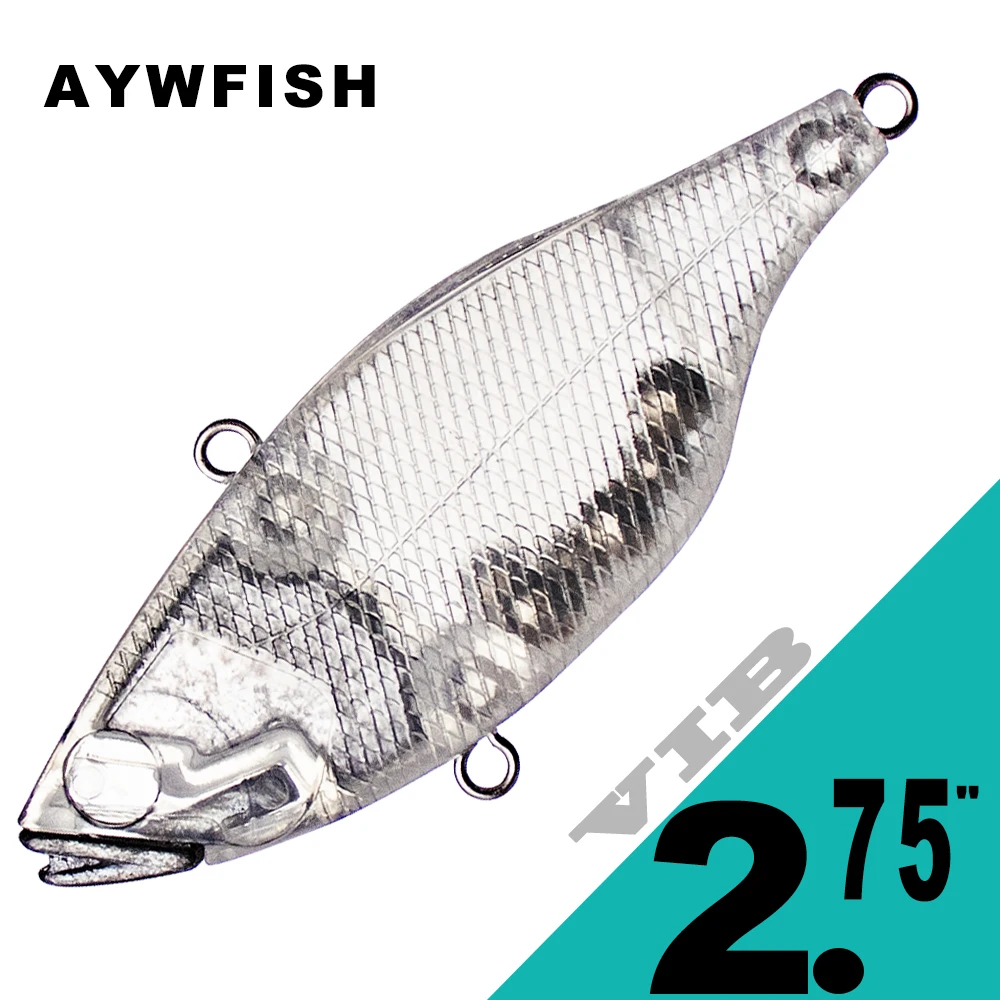 

AYWFISH, 10 шт., неокрашенные рыболовные приманки VIB, пустая искусственная жесткая приманка, тонущая вибрационная приманка для окуня, щуки, без губ, рукоятка, сделай сам, 7 см, 23,5 г
