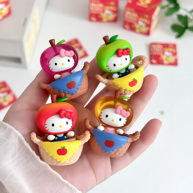 

Hellokitty Apple Basket Sweet Series Blind Box Cute Mini Bean Desktop Decoration Car Ornament Collectible Model Toy Girl'S Gift