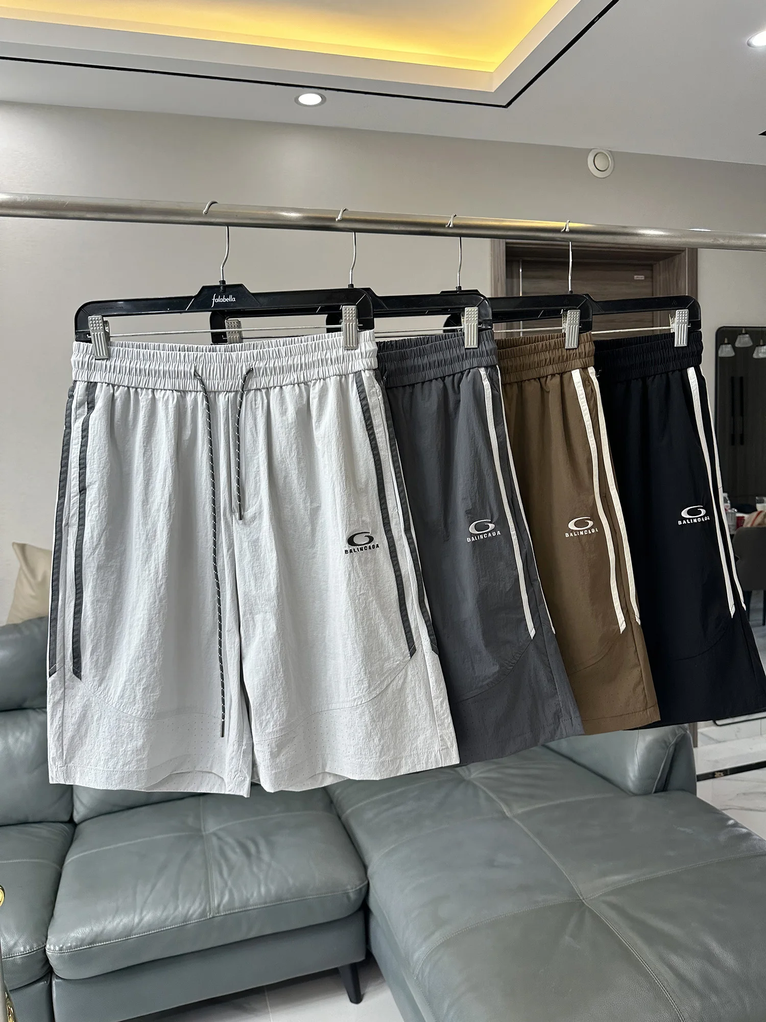 

Lightweight Breathable Summer Sporty Casual Loose Fit Elastic Waist Shorts for Men with Side Stripe Pattern Quick Dry Comfort...
