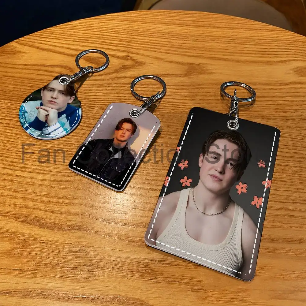 Nick K-Kit Connor PU Leather Card Holder Keychain Key Ring Door Lock Access Tag ID Access Card Air Tag Case Keychain Card