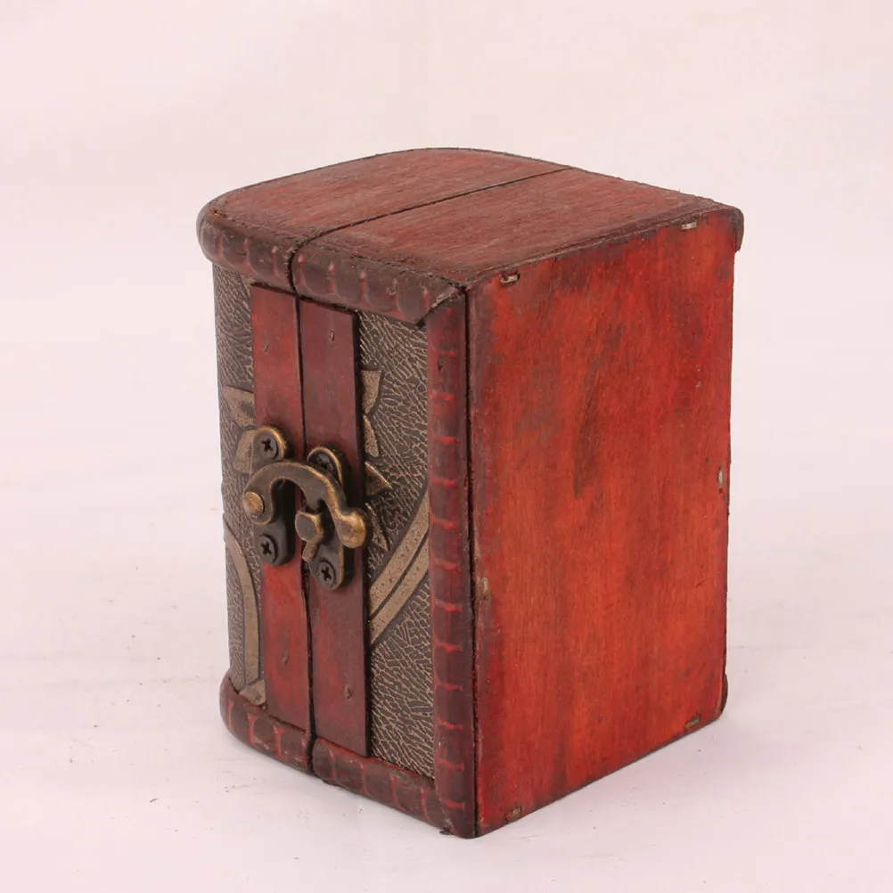 1Pcs Wooden Jewelry Box Style Flower Carving Bronze Lock Jewelry Storage Organizer Makeup Case Retro Storage Display