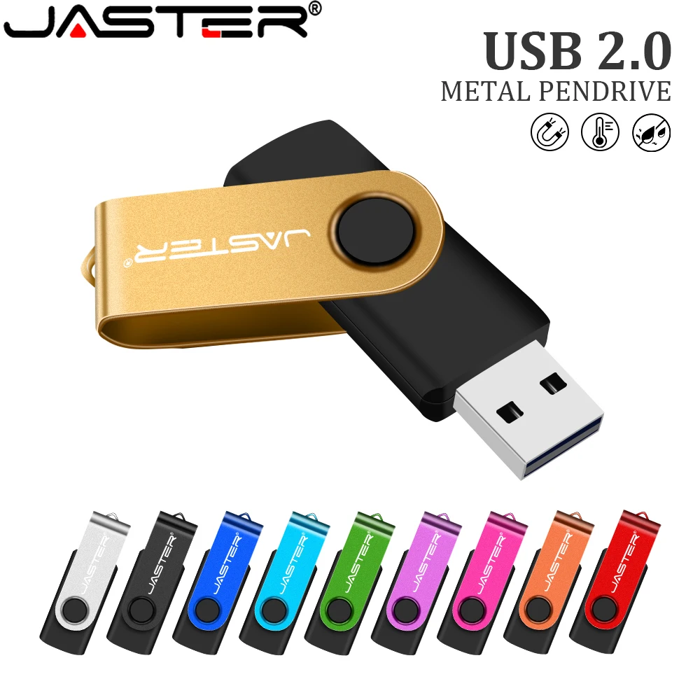 Business Gift Memory Stick 128GB 64GB Rotatable USB Flash Drive 32GB Metal Pen Drive 16GB Black Pendrive 8G Plastic USB Stick 4G