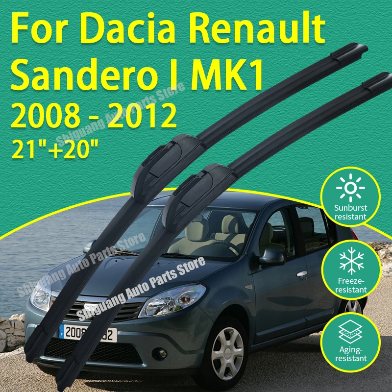 

Новые передние дворники с силиконовым покрытием, щетки лобового стекла для Dacia Renault Sandero I MK1 2008-2012, аксессуары для автомобильных дворников