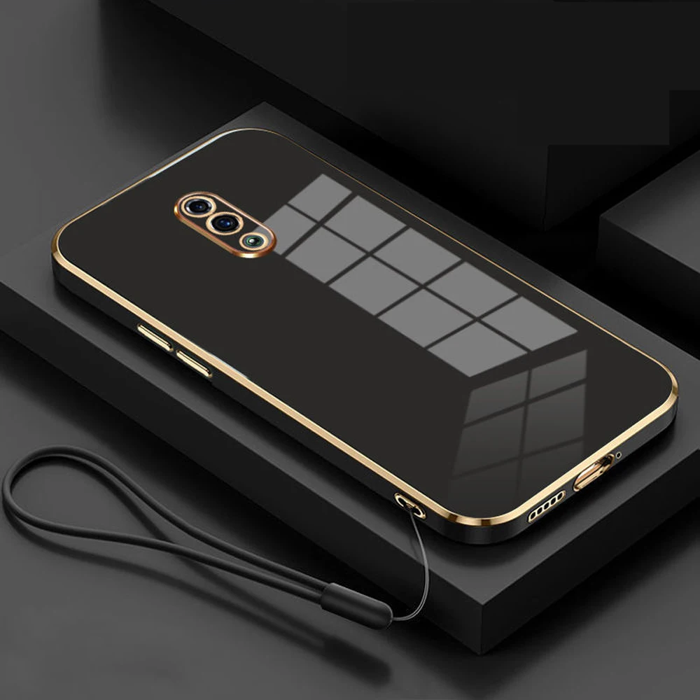 Oppo Reno 5G 케이스, 럭셔리 스퀘어 도금, CPH1921 휴대폰 케이스, 충격 방지 실리콘 후면 커버