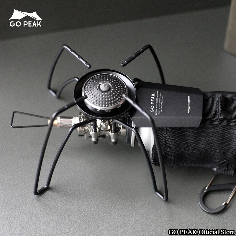Kuchenka pionowa GOPEAK Spider Stove Black, składana kuchenka kempingowa, naczynia kempingowe, sprzęt kuchenny kempingowy, kuchenka do grillowania, kuchenka gazowa