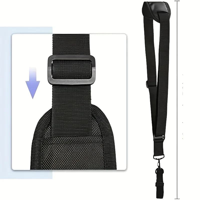 1pcs Adjustable Lawn Mower Strap Ergonomic Shoulder Strap With Metal Clips Durable Support Lawn Mower Accessory