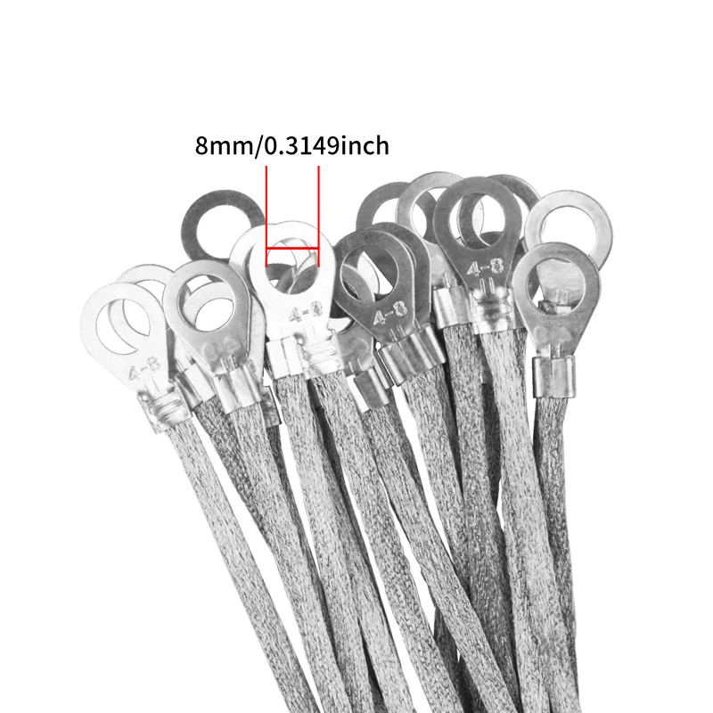 YYAUDIO Premium Tinned copper Braided Wire Easy Installation 200mm Length  8mm Mounting Hole 10PCS 20PCS