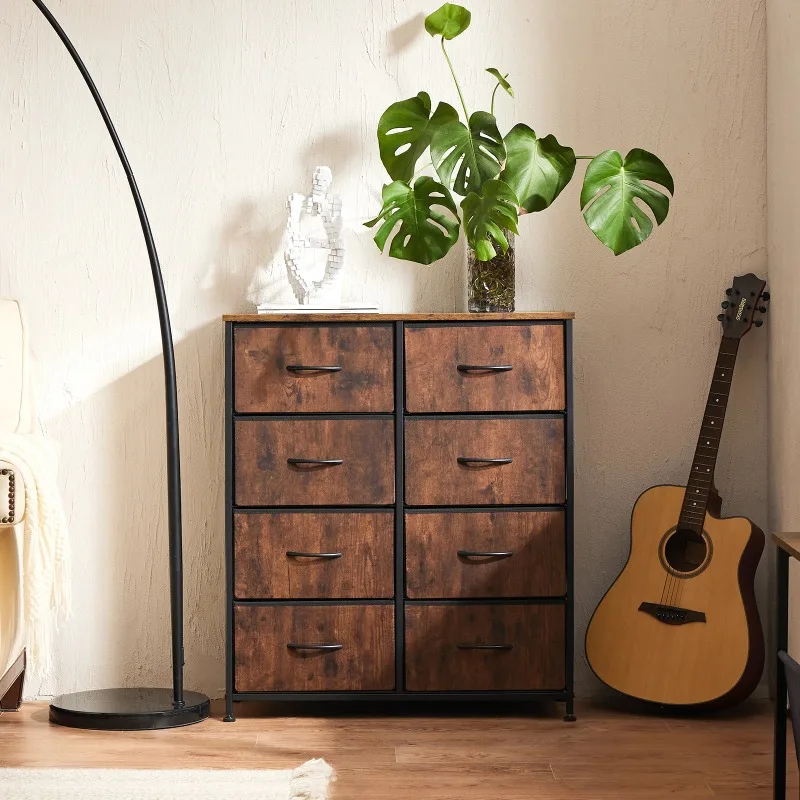 Fabric 8 Drawers Cabinet For Living Room Beside Nightstand Dresser Tables Storage Closet Chest Clothes Display Furniture