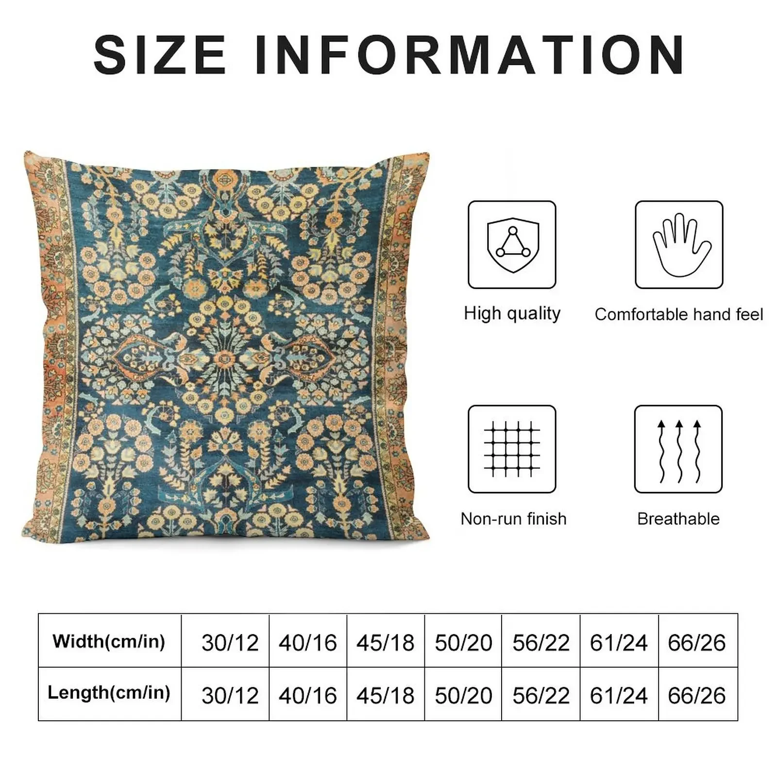 Sarouk Antique West Persian Rug Print Throw Pillow pillows decor home christmas cushions covers Cushion Cover Luxury pillow