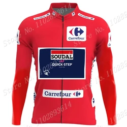 Soudal Quick step Team 2023 Cycling Jersey Long Sleeve Spain Tour Red Clothing Road Bike Shirts Bicycle Tops MTB Uniform Ropa