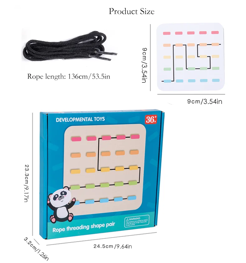 Fun and educational rope toy, hand-eye coordination training, baby early education enlightenment game 3+