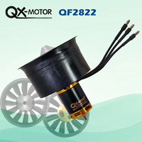 QX-MOTOR EDF 64mm brushless motor 2200/2400/3500/3800/4300kv 3S 4S 6S Lipo with 12 blades Ducted Fan for FMS rc plane