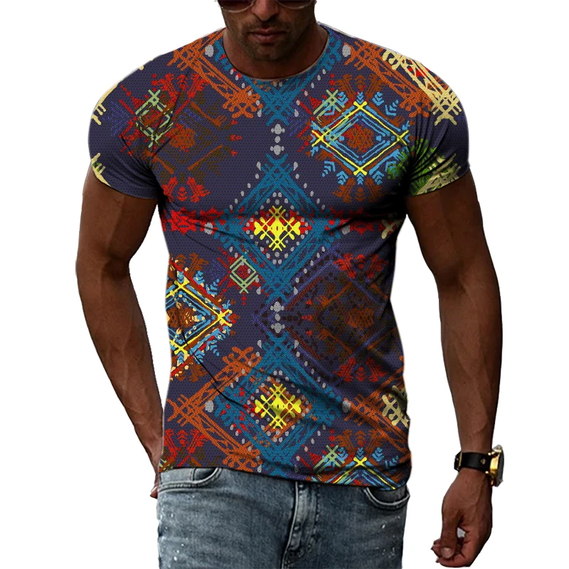 Color nationality Floral Pattern Unisex t-shirts 3D Fashion Casual Hip Hop Summer Tee Personality Trendly Men Print Short Sleeve