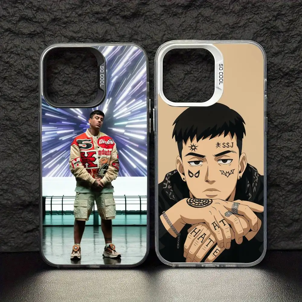 

Rapper AMERI D-DUKI Phone Case For iPhone17,16,15,14,13,12,11 Pro Max Blcak Colorful Silver Plated Inside Cover